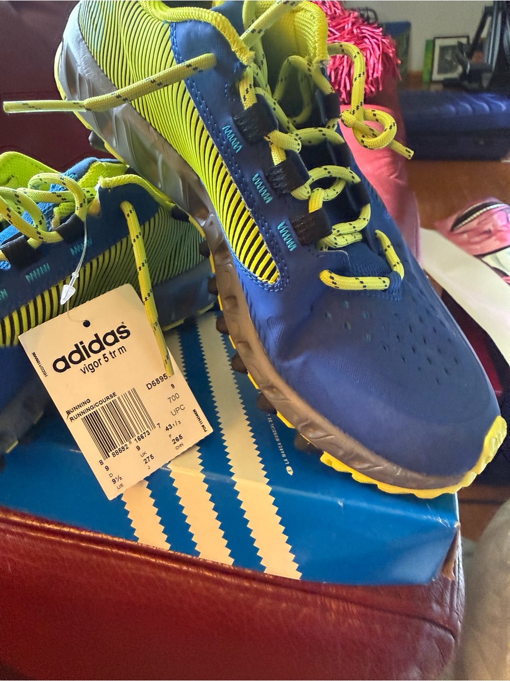adidas  Blue and Yellow Athletic Sneaker